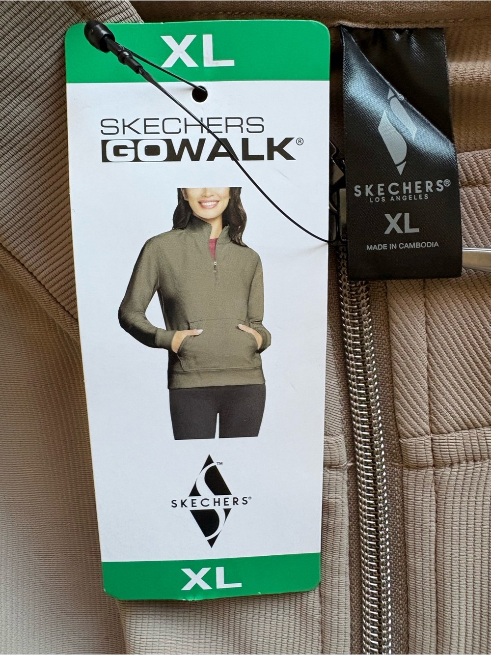 Skechers Women's Half-Zip Pullover Sweater - Tan - Picture 2 of 7